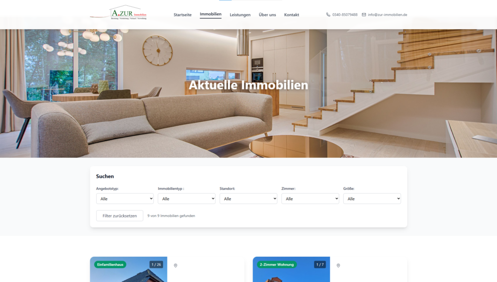 Websitevorschau für eine Immobilienmaklerin