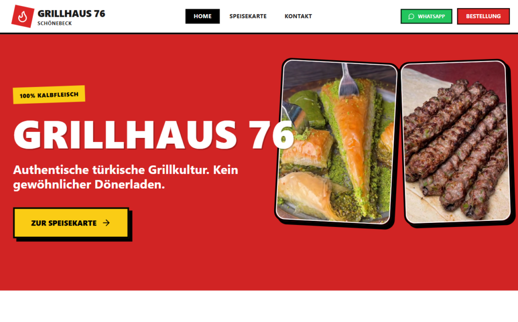 Websitevorschau für eine Gastronomie