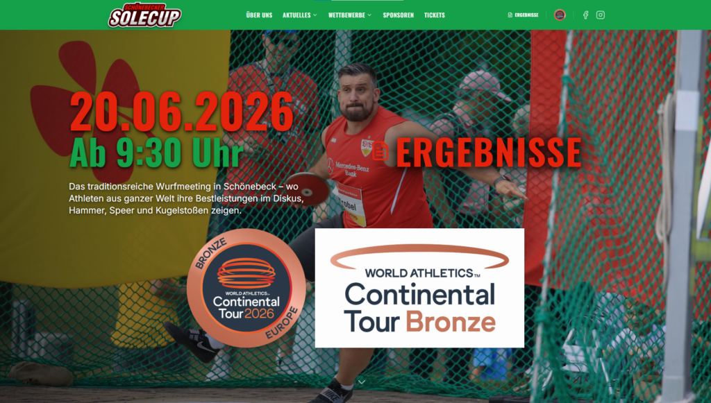 Websitevorschau für eine Sportorganisation